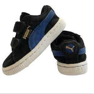 PUMA Toddler Classic Suede Sneaker | Black Royal | Size 4‎